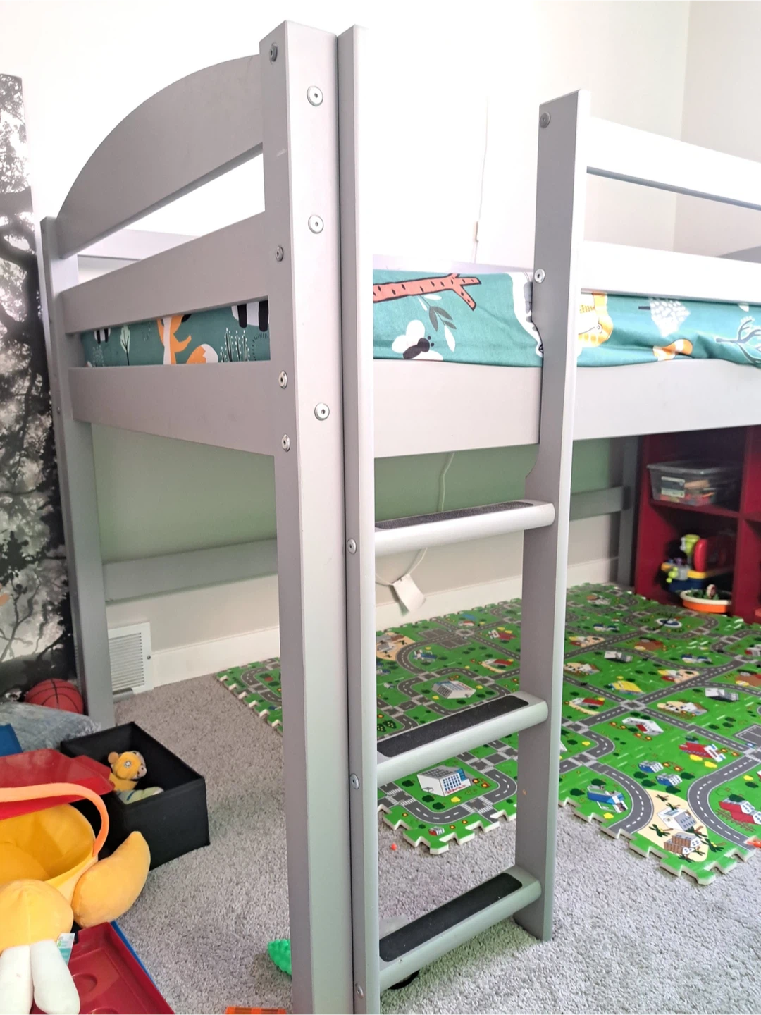 Grey Wooden Loft Bed Frame - photo 2
