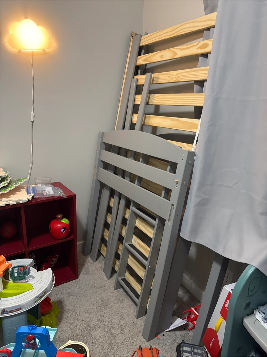 Grey Wooden Loft Bed Frame - photo 5