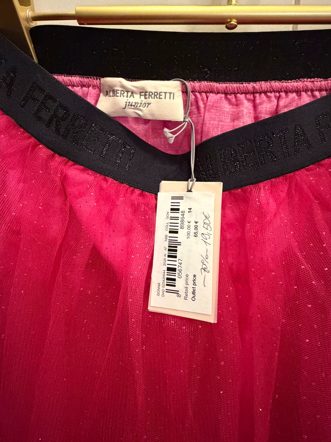 Alberta Ferretti Junior Pink Tulle Skirt with Glitter - photo 3