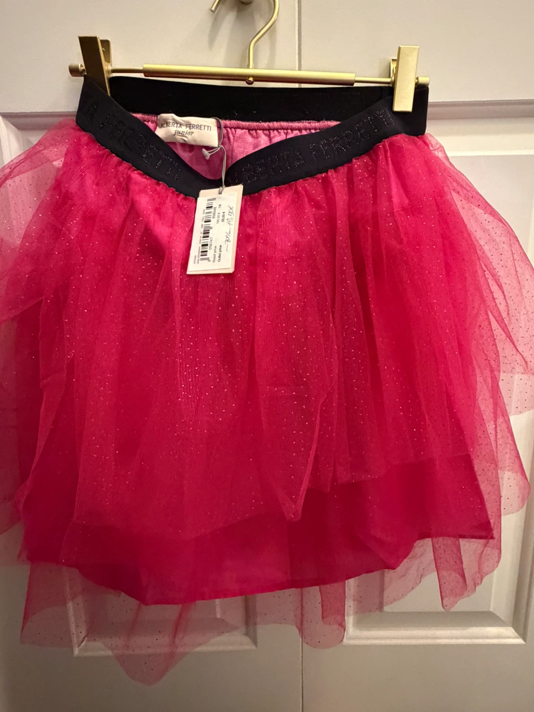 Alberta Ferretti Junior Pink Tulle Skirt with Glitter - photo 2