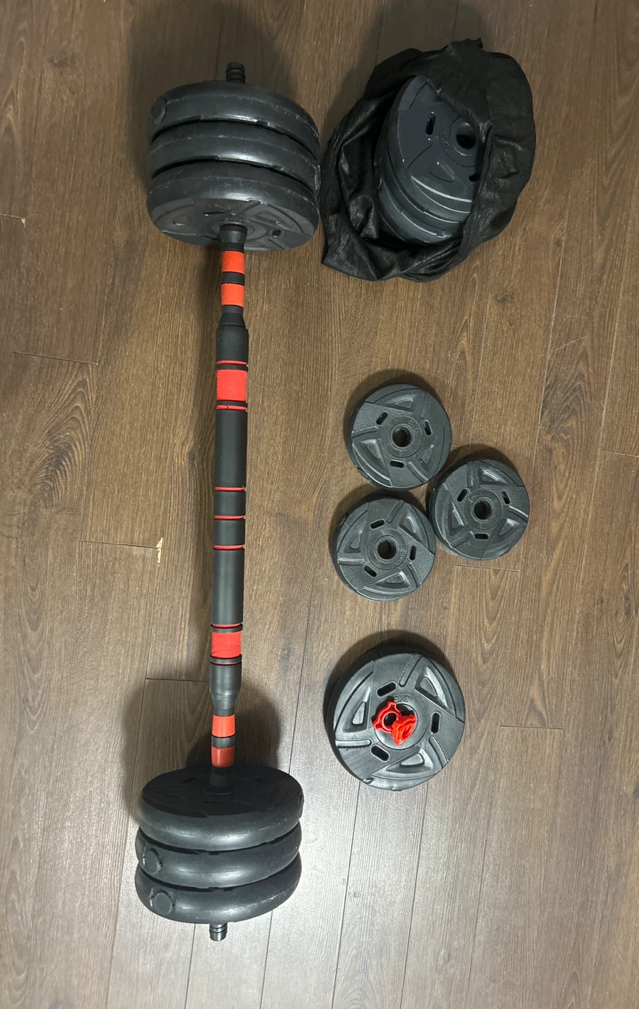 Adjustable Dumbbell Set with Barbell Option