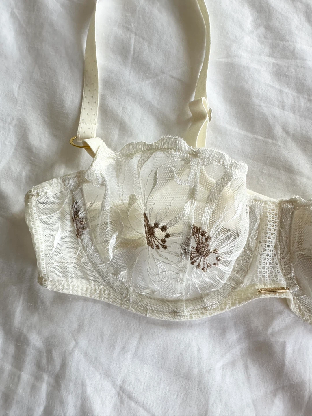 🆕 Chantelle White Lace Balconette Bra - photo 3