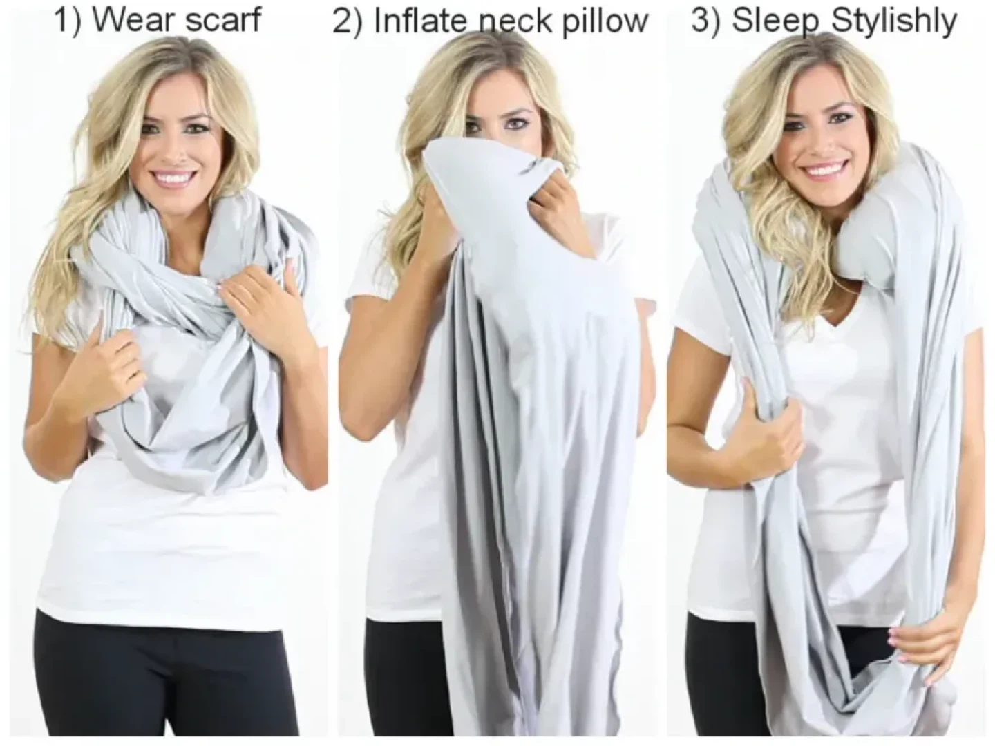 *BRAND NEW* Grey Infinity Scarf Travel Pillow