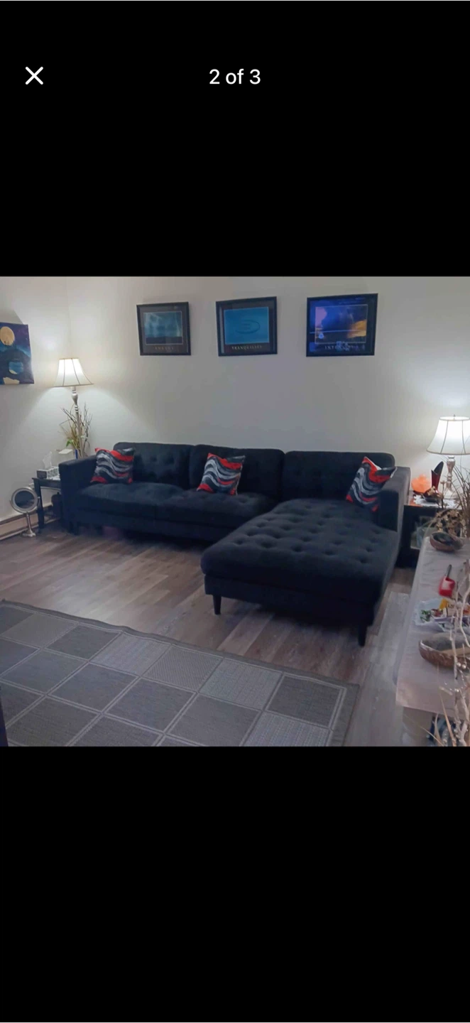 Dark Grey Sectional Sofa with Chaise - photo 3