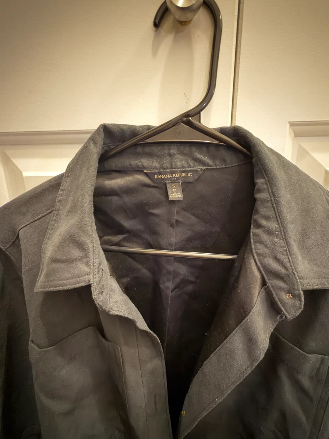 Banana Republic Black Vegan Suede Belted Shirt - Size S - photo 2