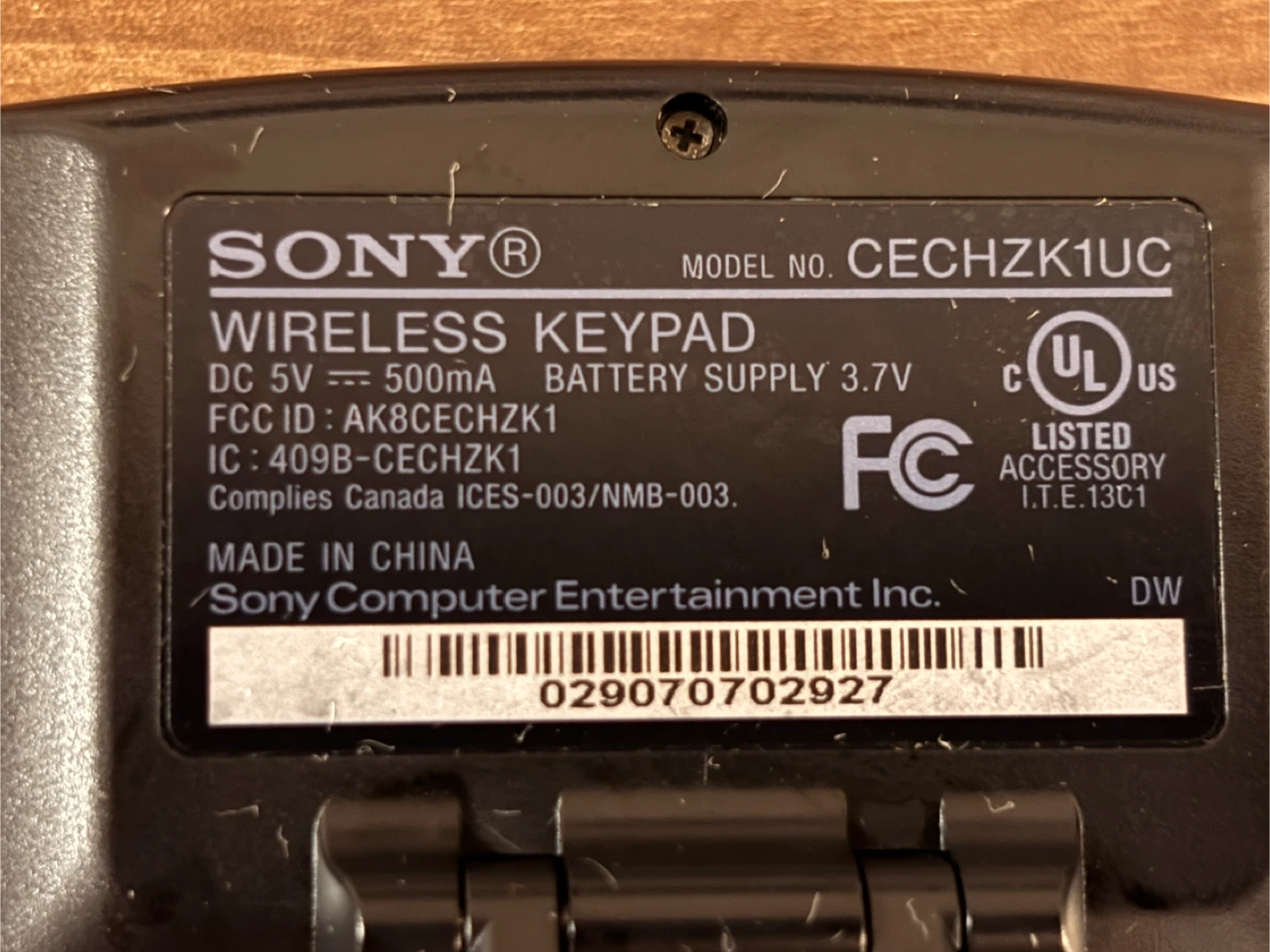 Sony Wireless Keypad CECHZK1UC for PlayStation 3 - photo 3