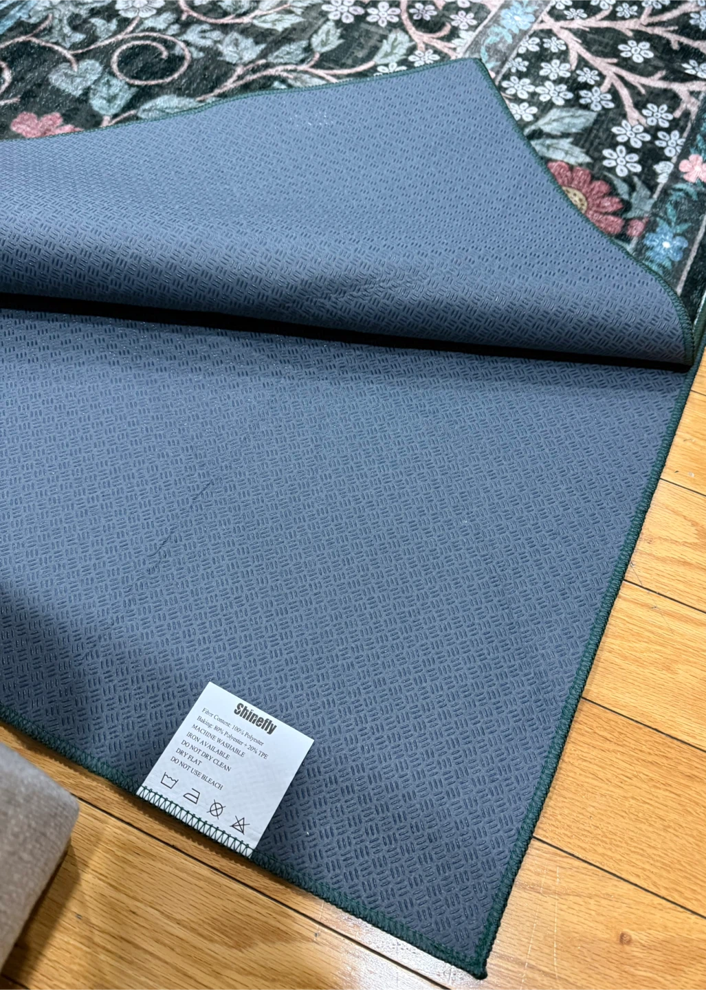 Shinefly Dark Green Floral Area Rug (8' x 10) - photo 4