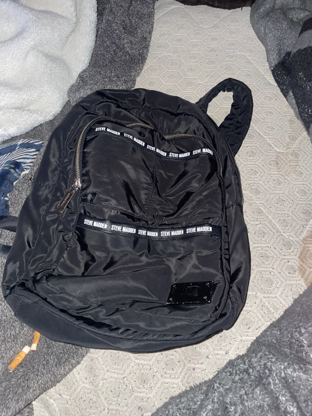 Steve Madden Black Nylon Backpack