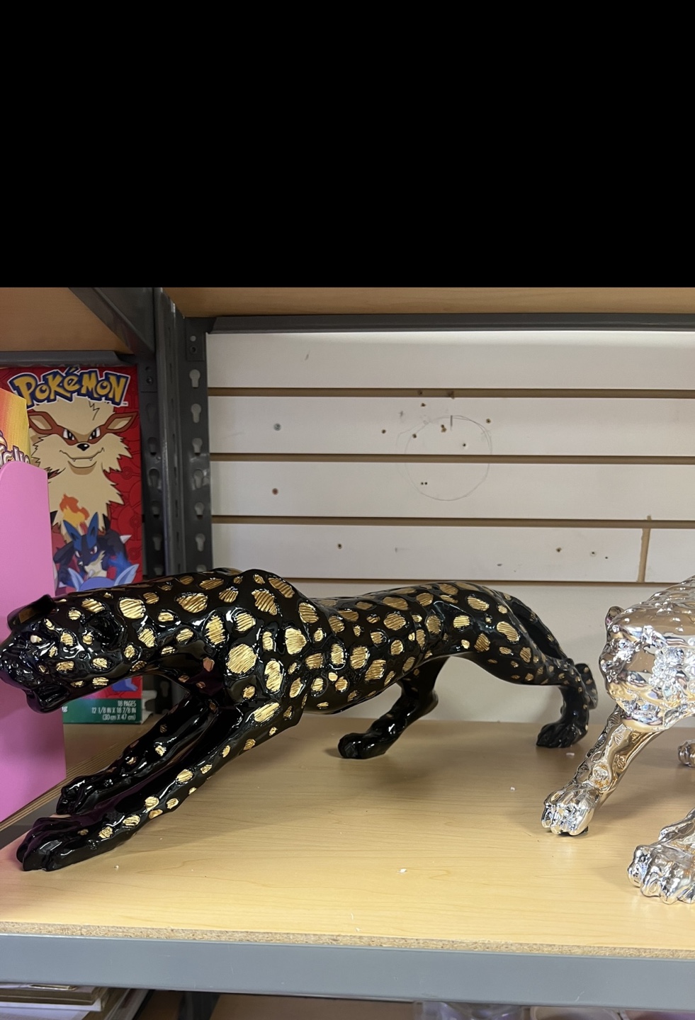 Black and Gold Leopard Figurine