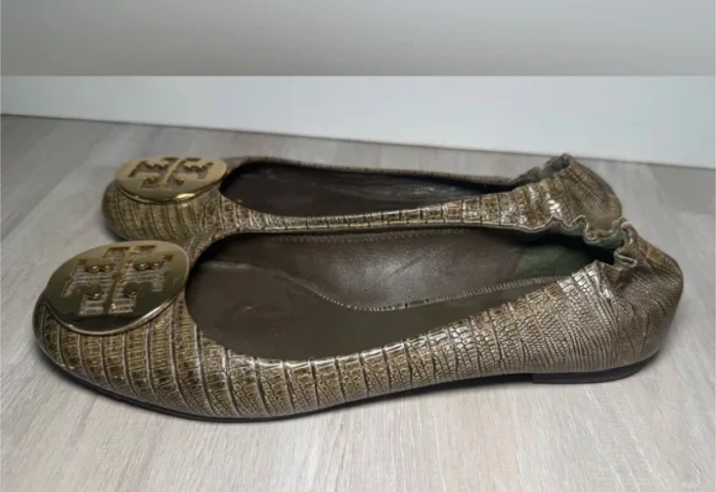 Tory Burch Reva Ballet Flats - Textured Bronze - photo 2