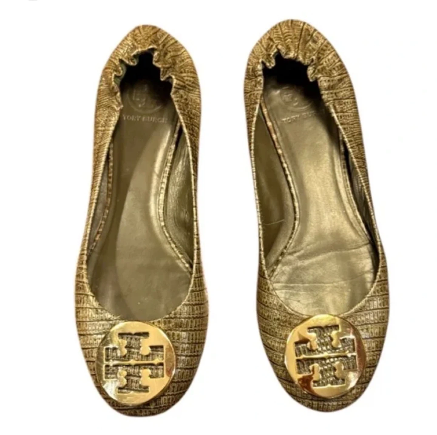 Tory Burch Reva Ballet Flats - Textured Bronze