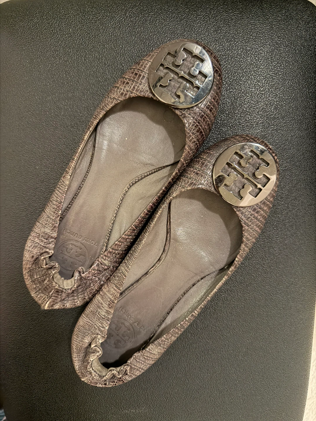 Tory Burch Reva Ballet Flats - Textured Bronze - photo 4