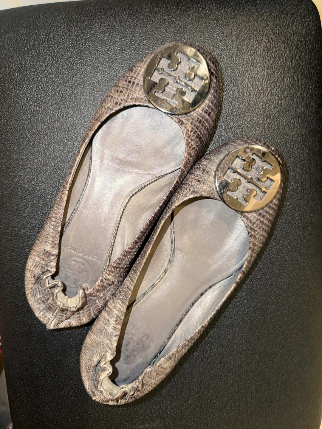 Tory Burch Reva Ballet Flats - Textured Bronze - photo 3