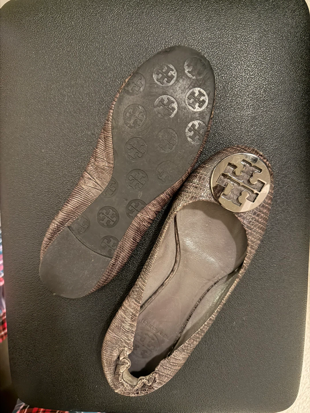 Tory Burch Reva Ballet Flats - Textured Bronze - photo 5