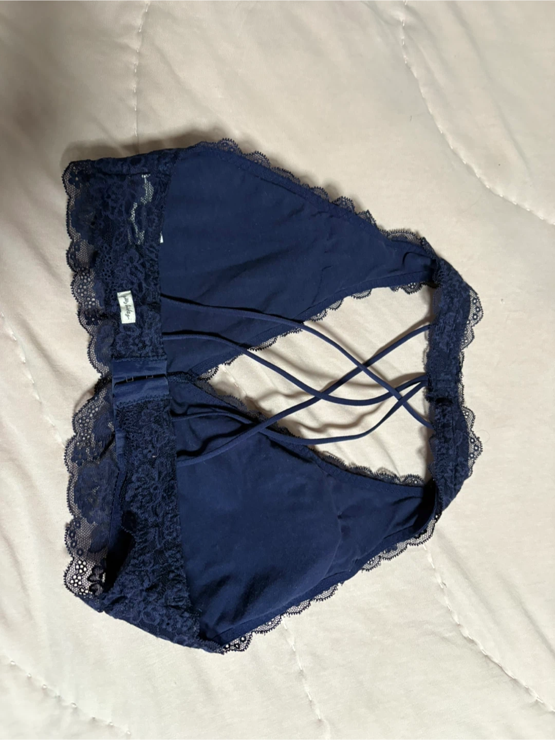 Lace Bralette Bra - Navy Blue - photo 3
