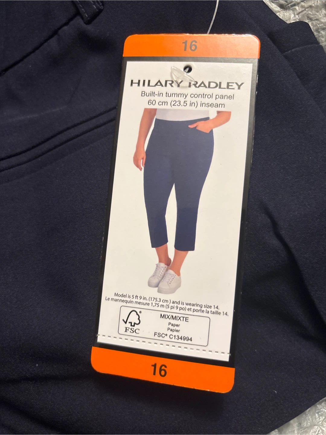 Hilary Radley Women's Pants Size 16 (Navy & Grey Stripe) - photo 3