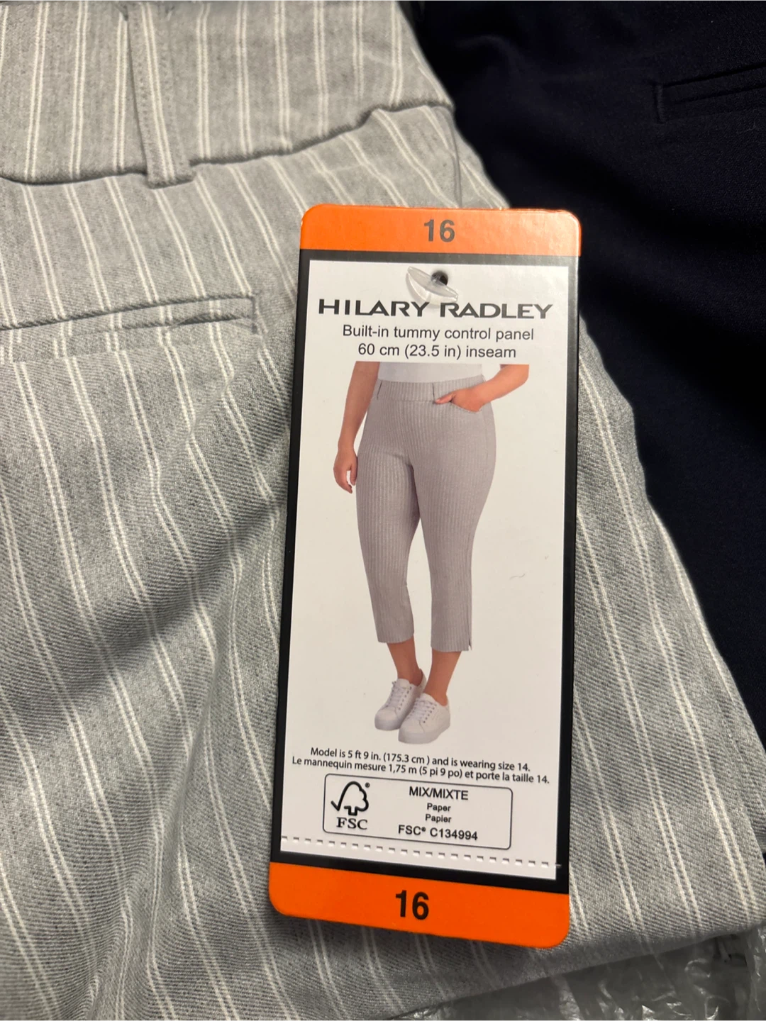 Hilary Radley Women's Pants Size 16 (Navy & Grey Stripe) - photo 2