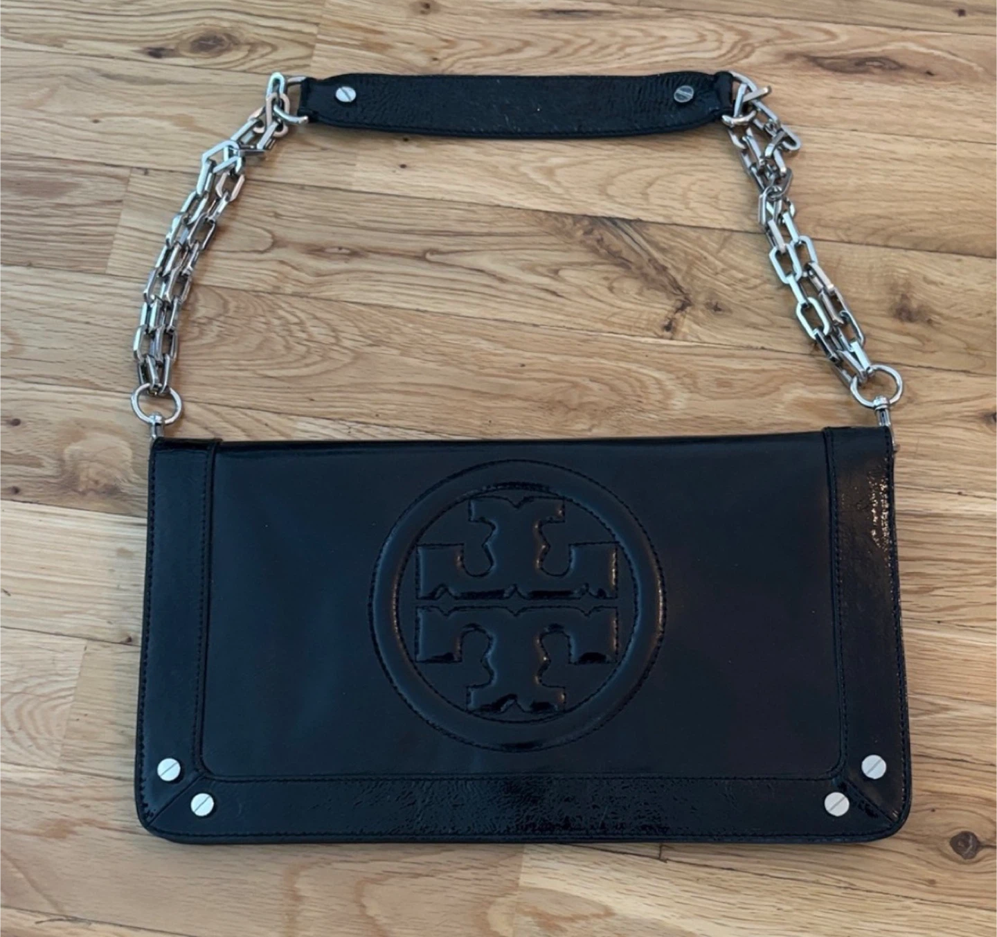 Tory Burch Black Leather Chain Shoulder Bag