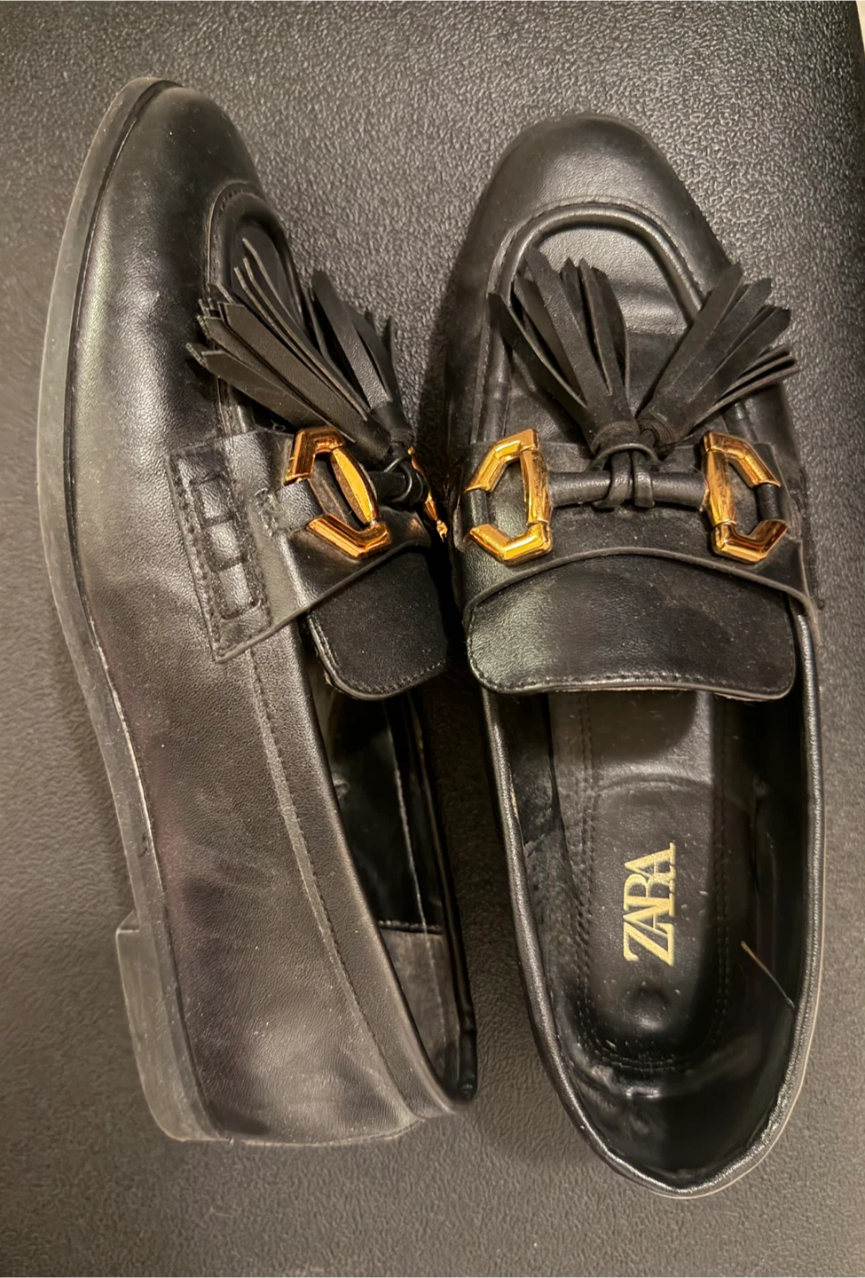 Zara Black Leather Tassel Loafers - photo 3