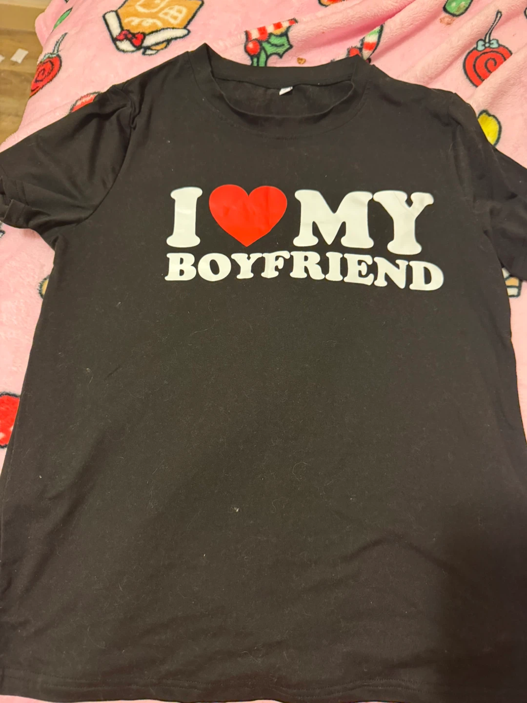 Black "I Love My Boyfriend" T-Shirt