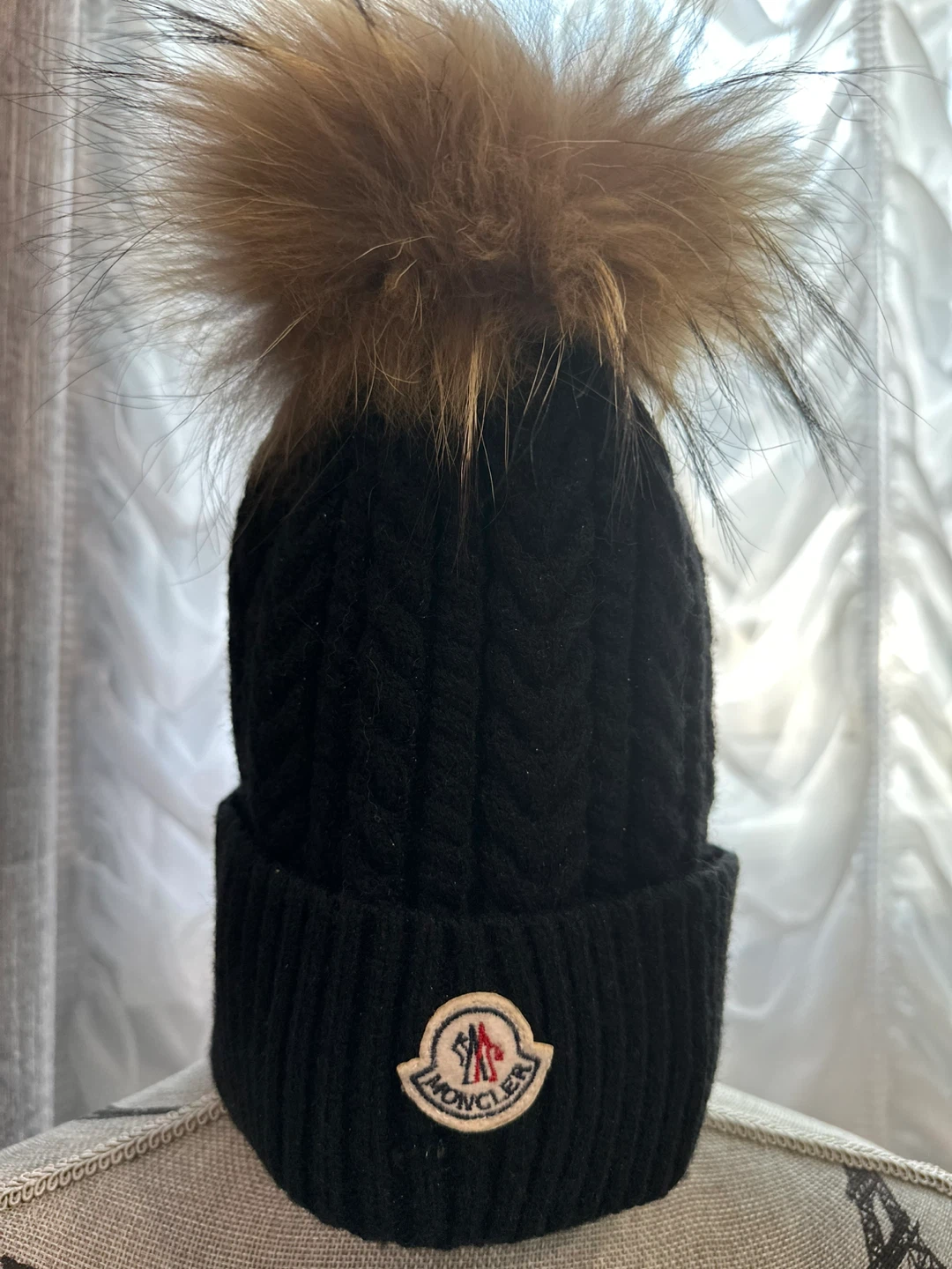 Moncler Black Pom Beanie