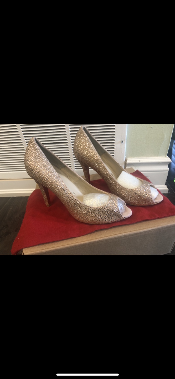 Christian Louboutin Glitter Peep Toe Heels size 8 - photo 2