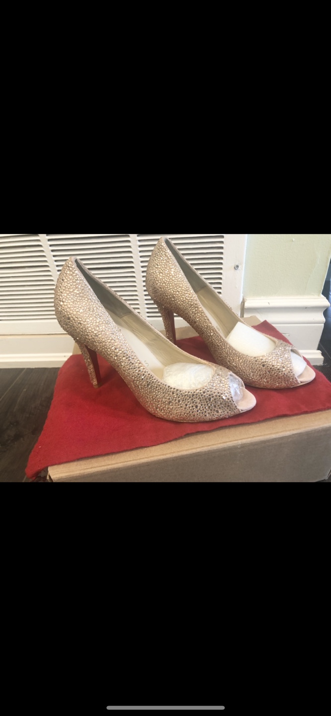 Christian Louboutin Glitter Peep Toe Heels size 8 - photo 3