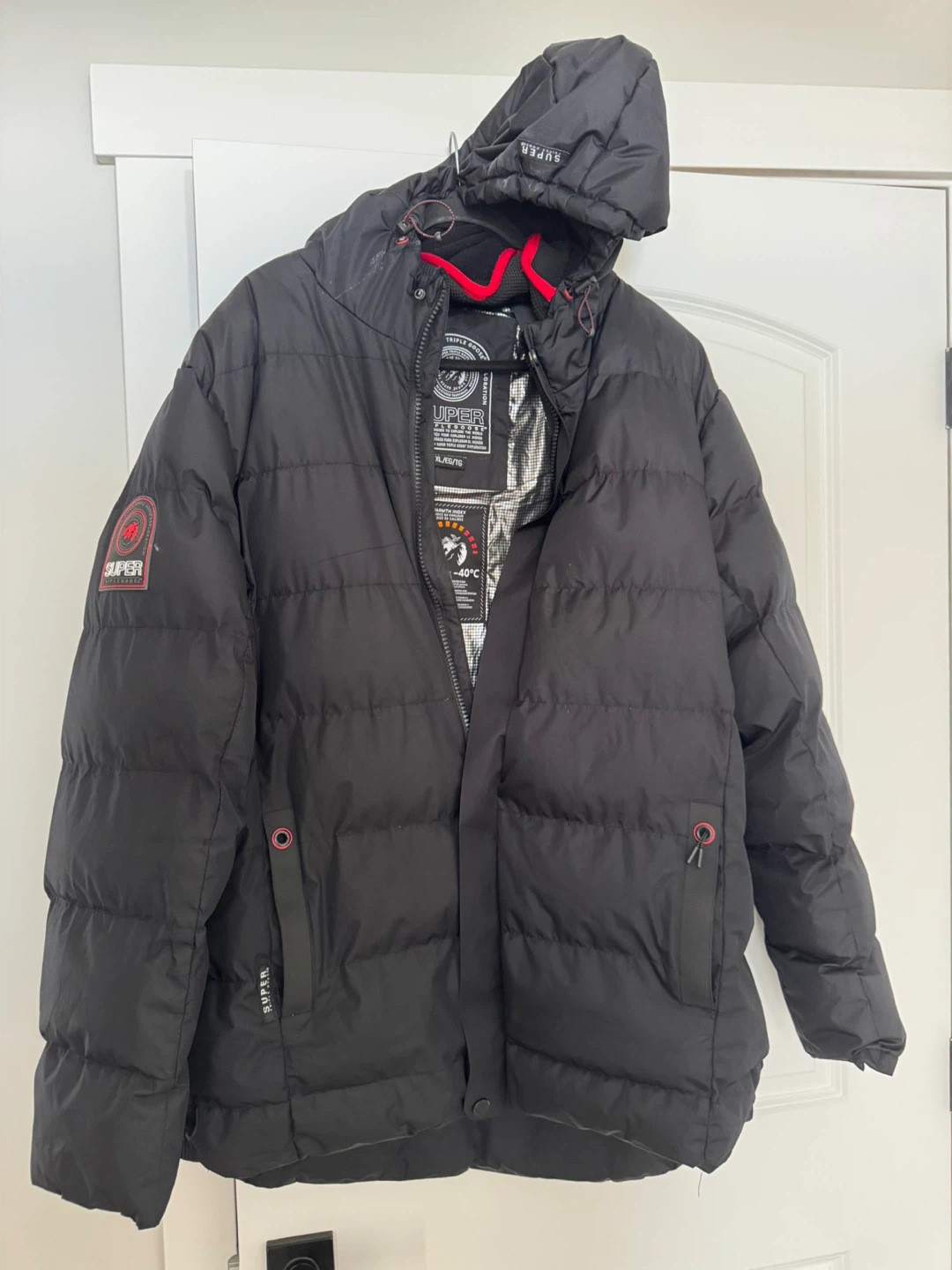 Superdry Black Puffer Jacket - Men’s XL