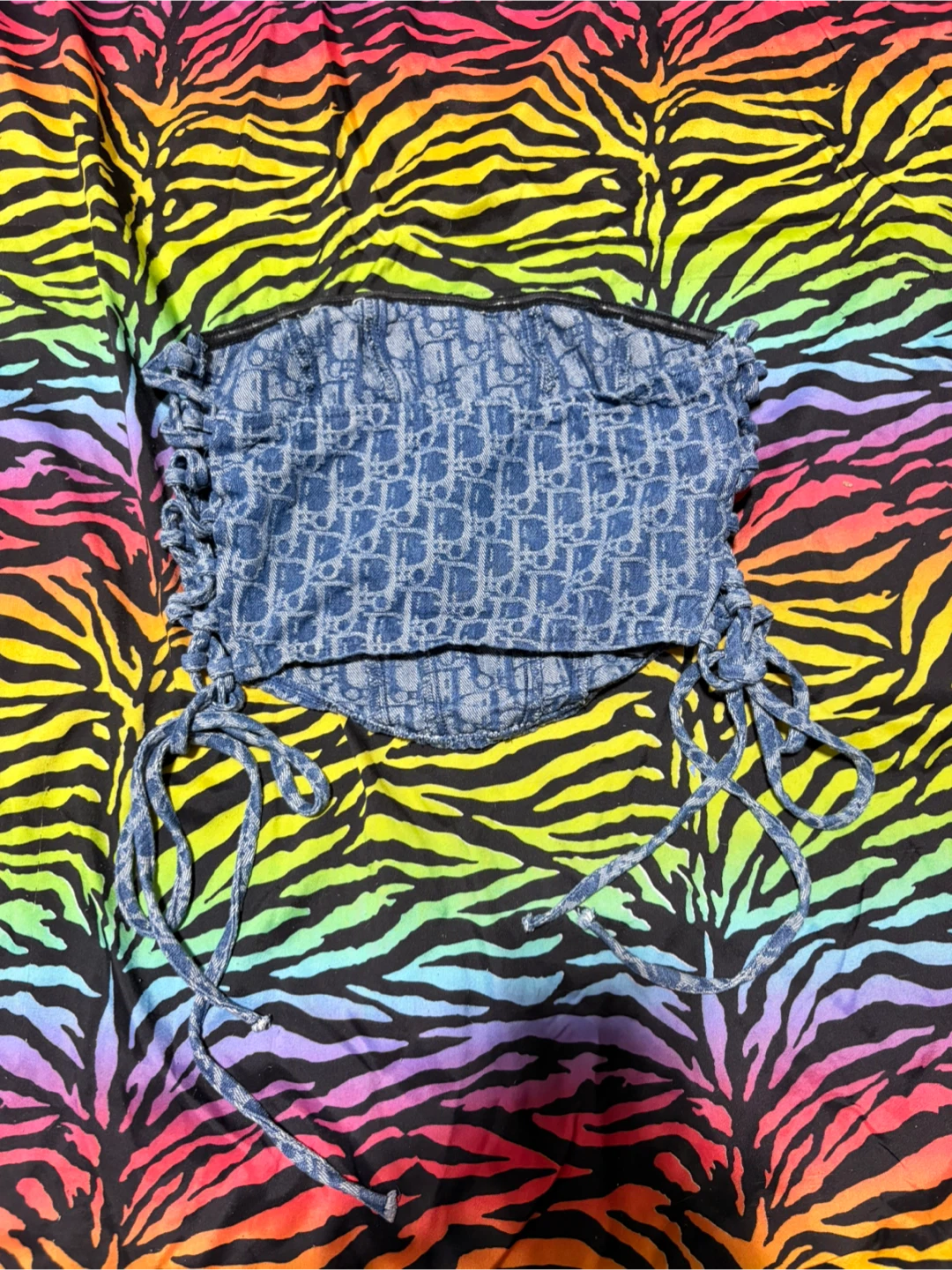 dior print y2k tie top - photo 2