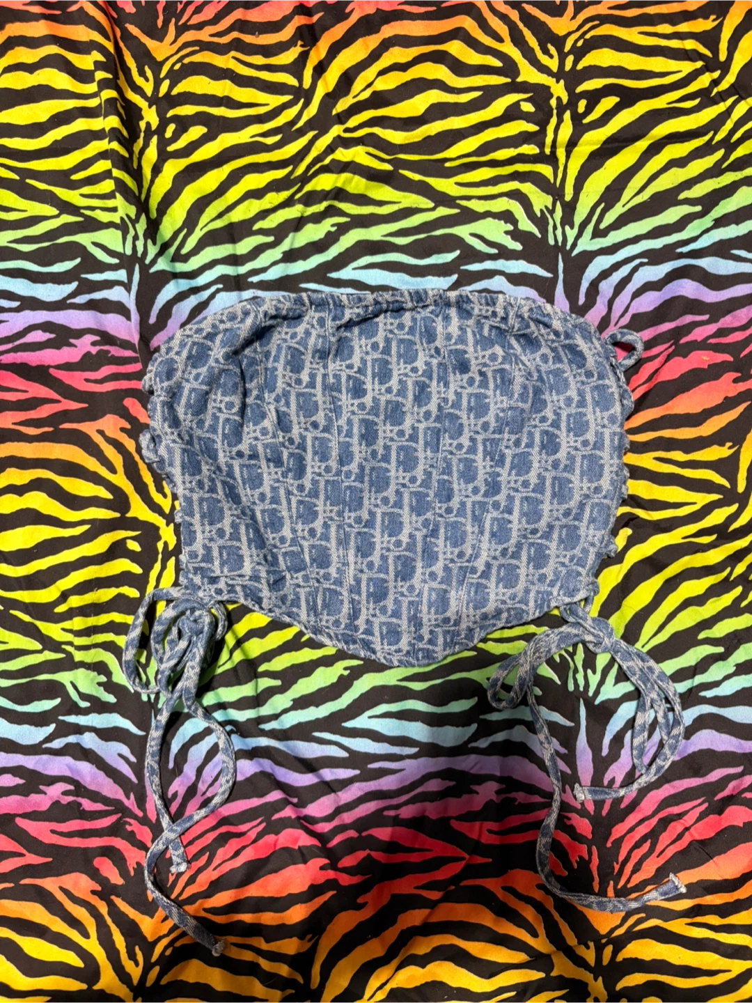 dior print y2k tie top