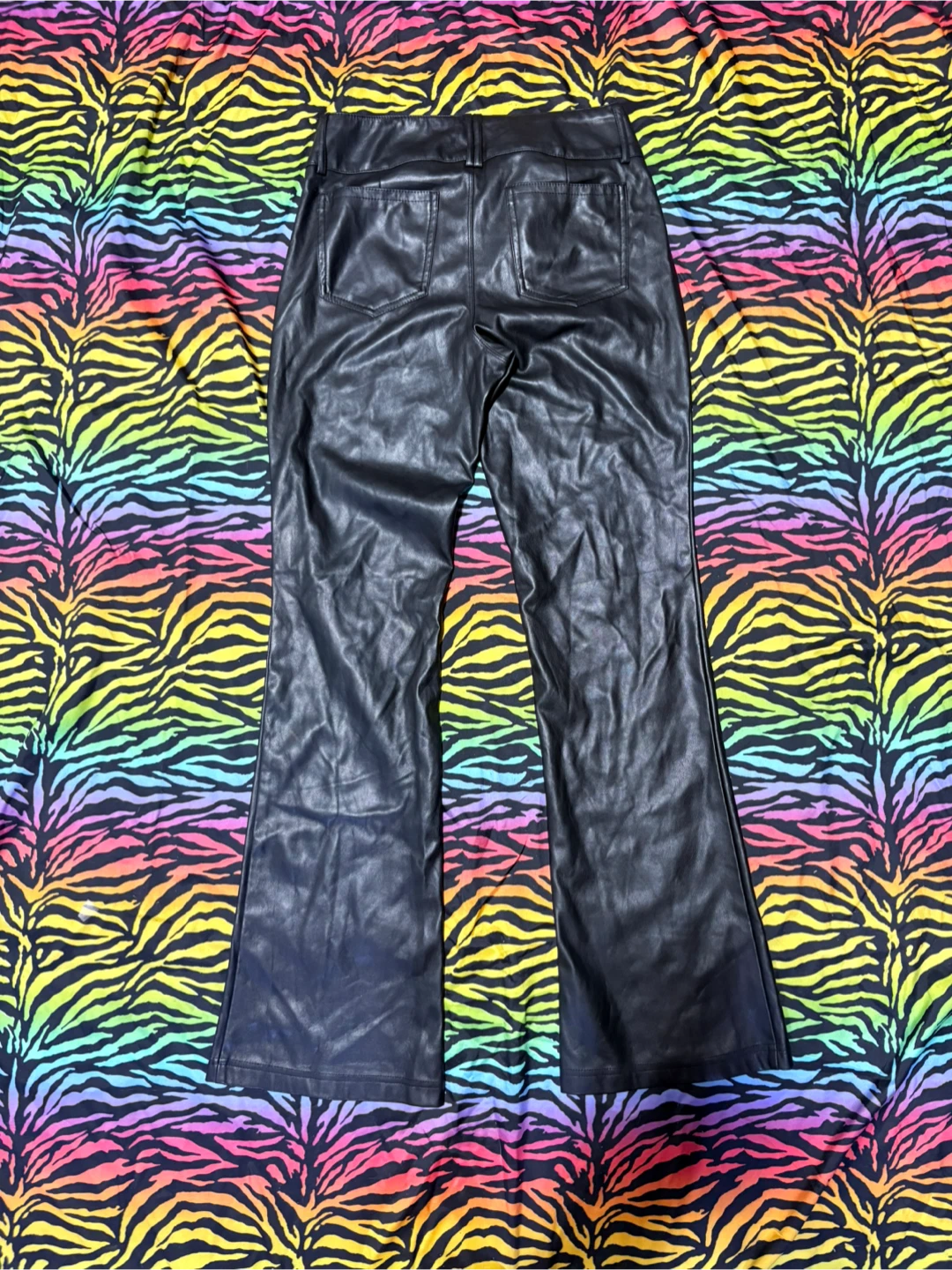 garage leather flared pants - photo 2
