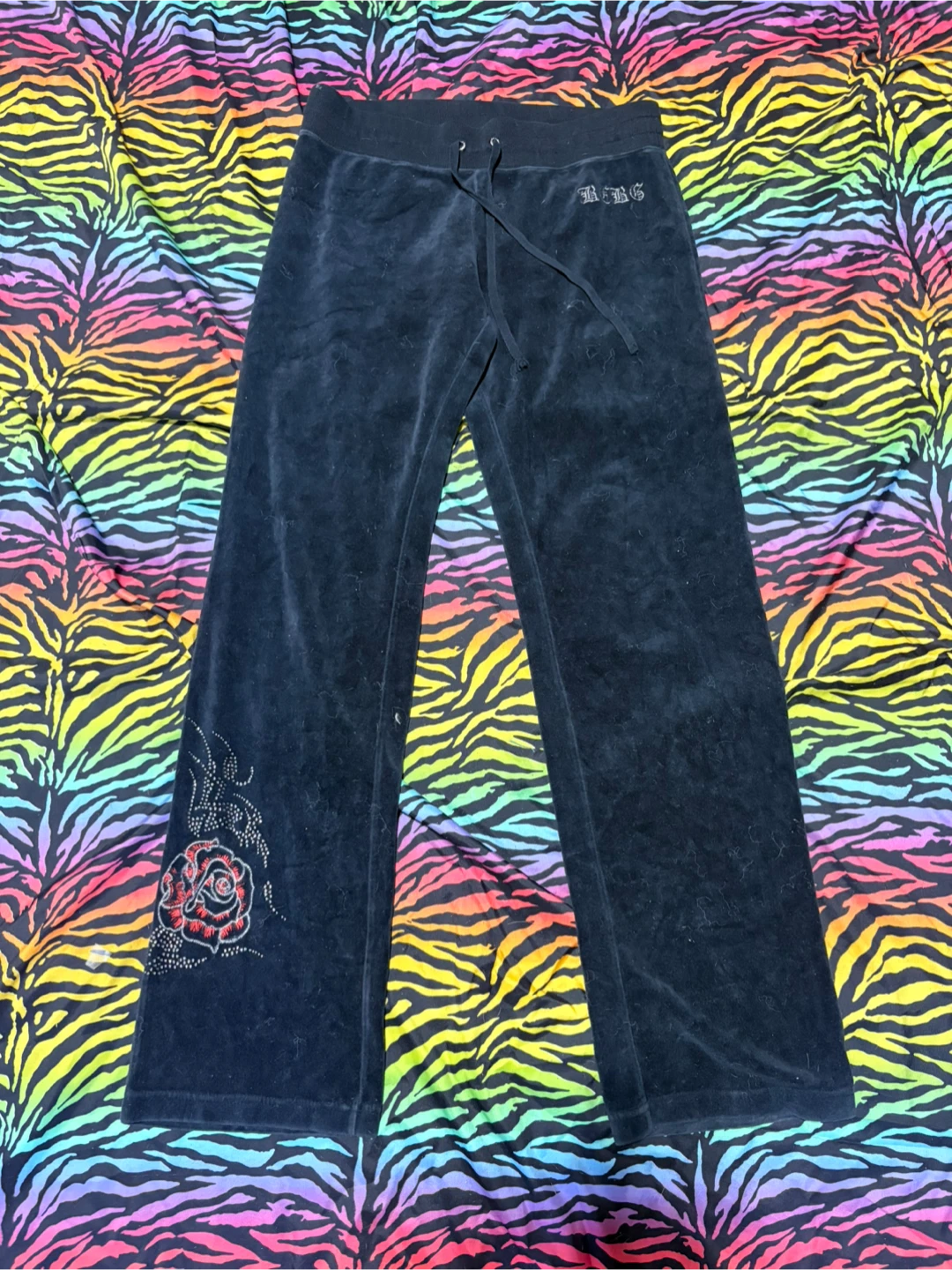 y2k bcbg velour pants