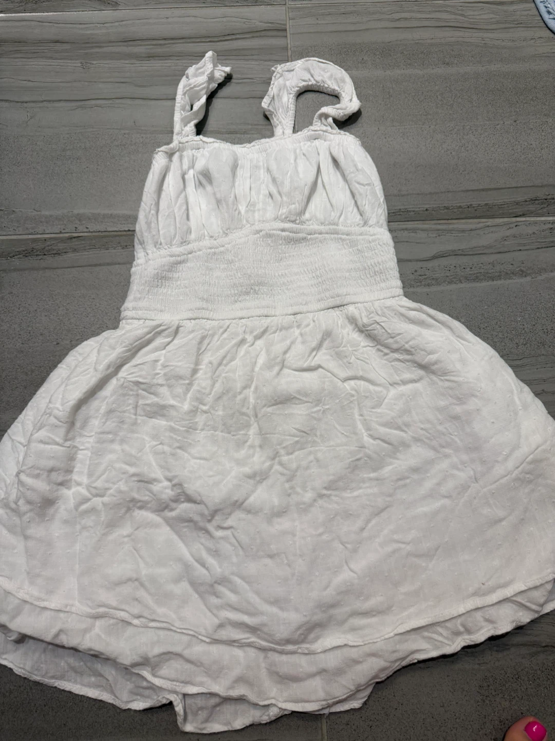 Hollister White Smocked Sundress - Size S