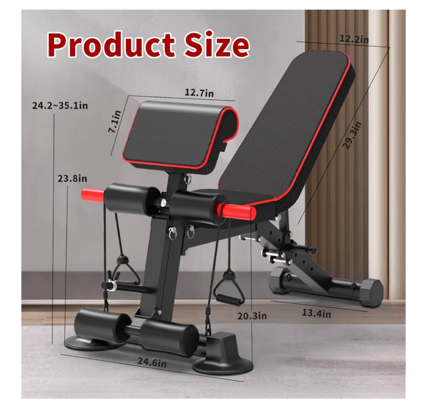 Adjustable Weight Bench with Resistance Bands - photo 3