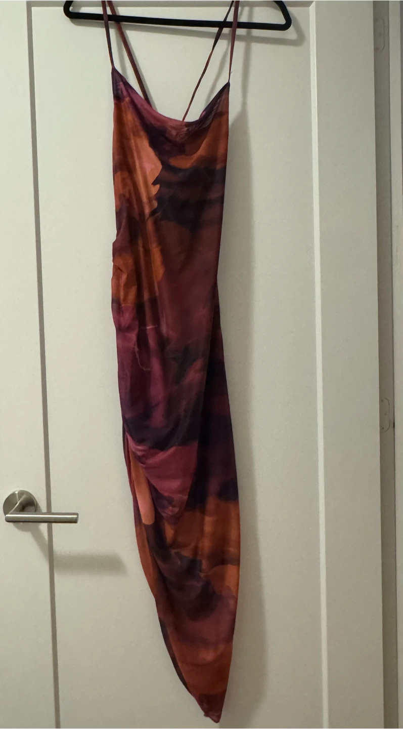 Ruched Mesh Midi Dress - M - photo 3