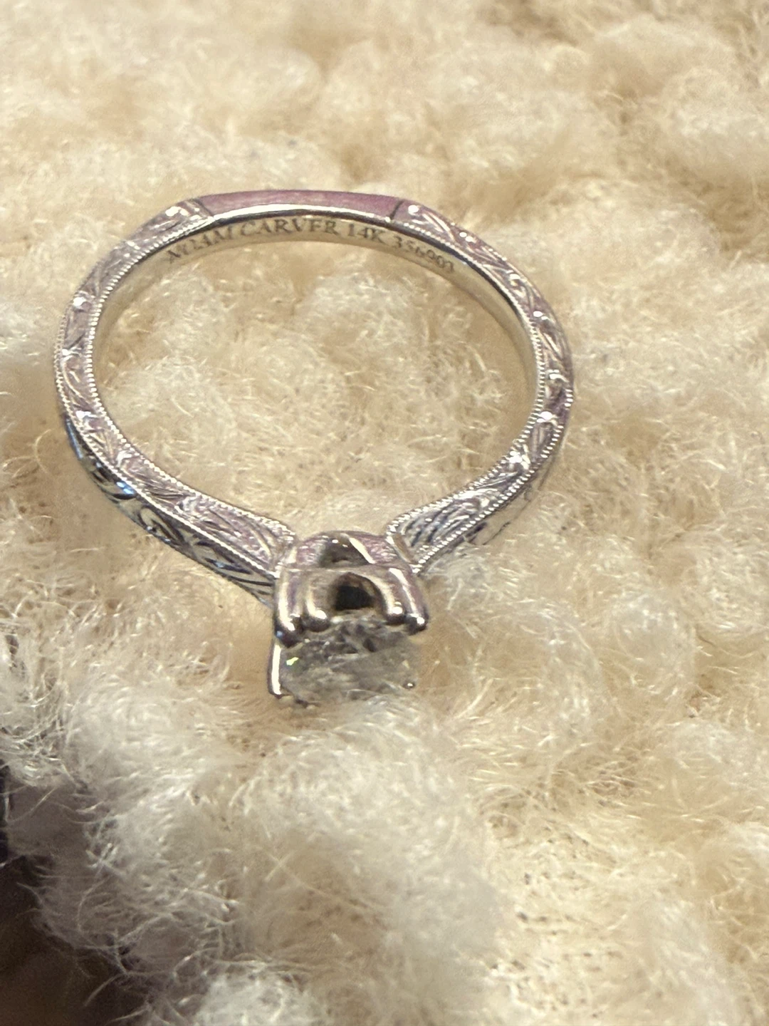 14k White Gold Diamond Ring Set - Noam Carver and Maple Leaf - photo 2