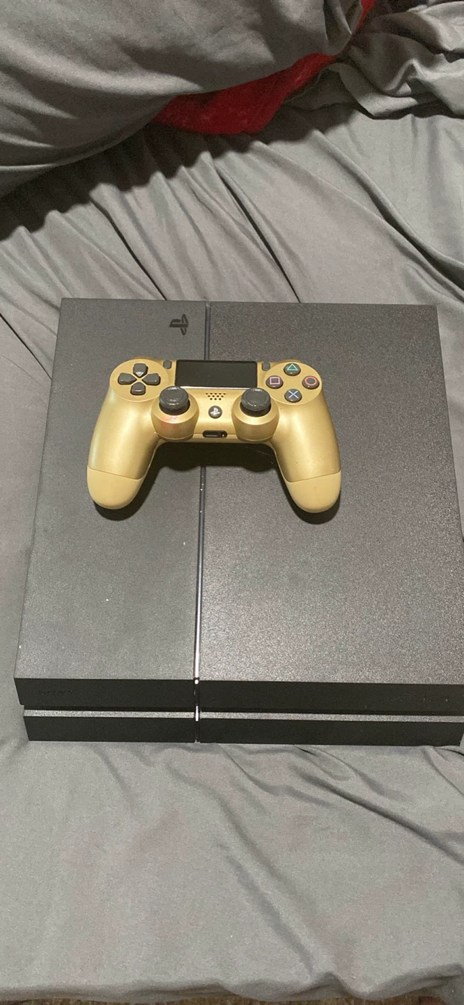 Sony PlayStation 4 Console with Gold Controller and Games - photo 2