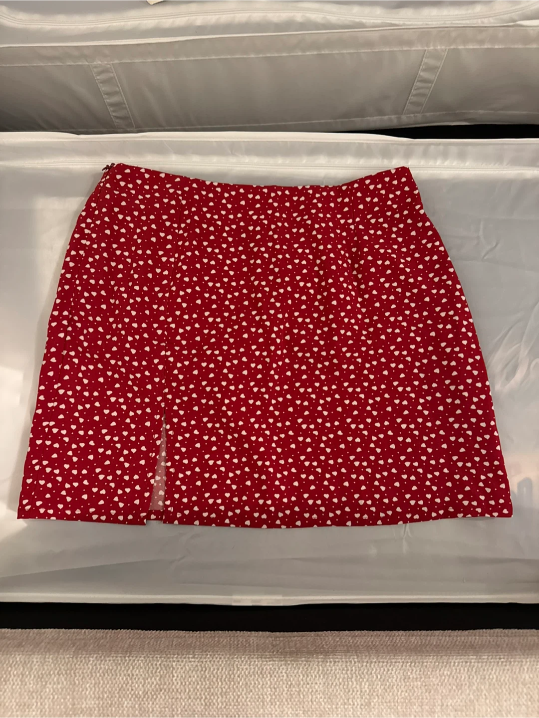 Heart Print Mini Skirt - M