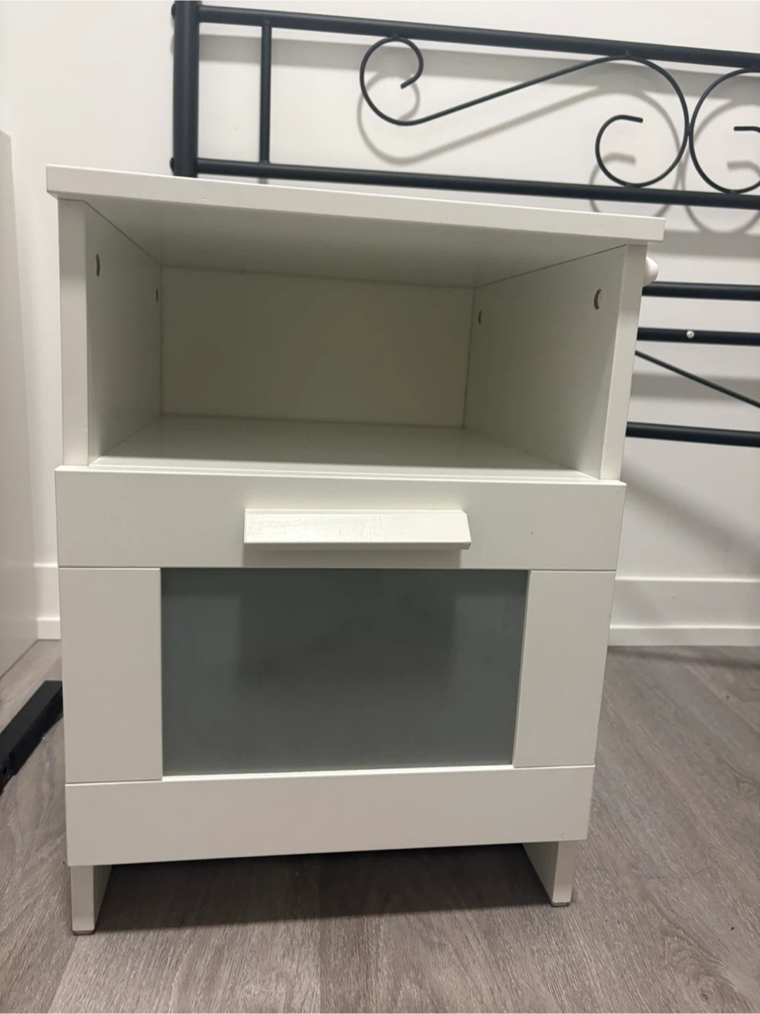 White Nightstand with Drawer