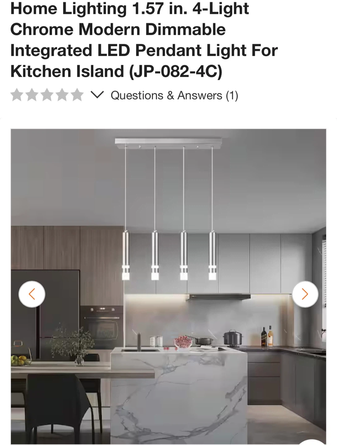 Home Lighting 4-Light Chrome LED Pendant Light - photo 2