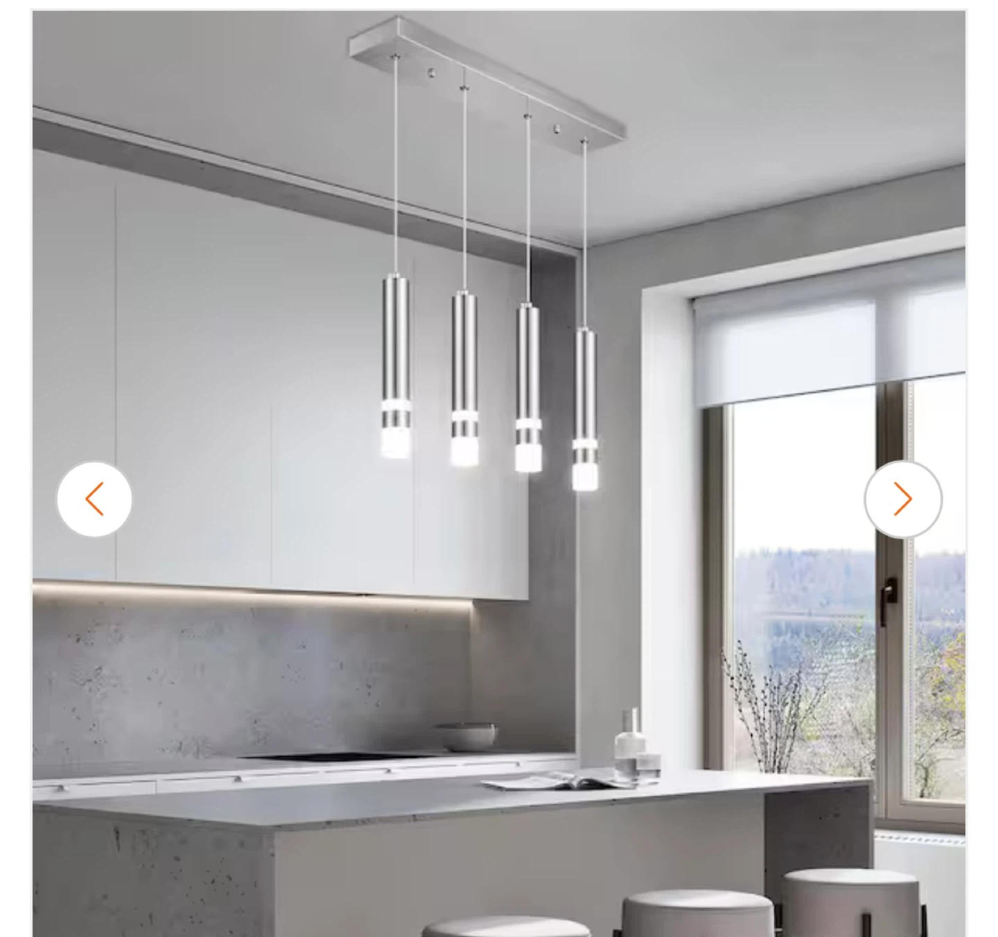 Home Lighting 4-Light Chrome LED Pendant Light - photo 3