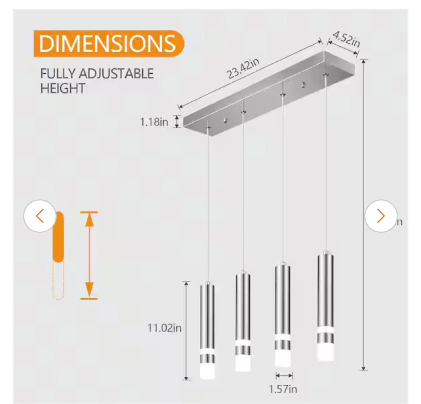 Home Lighting 4-Light Chrome LED Pendant Light - photo 4