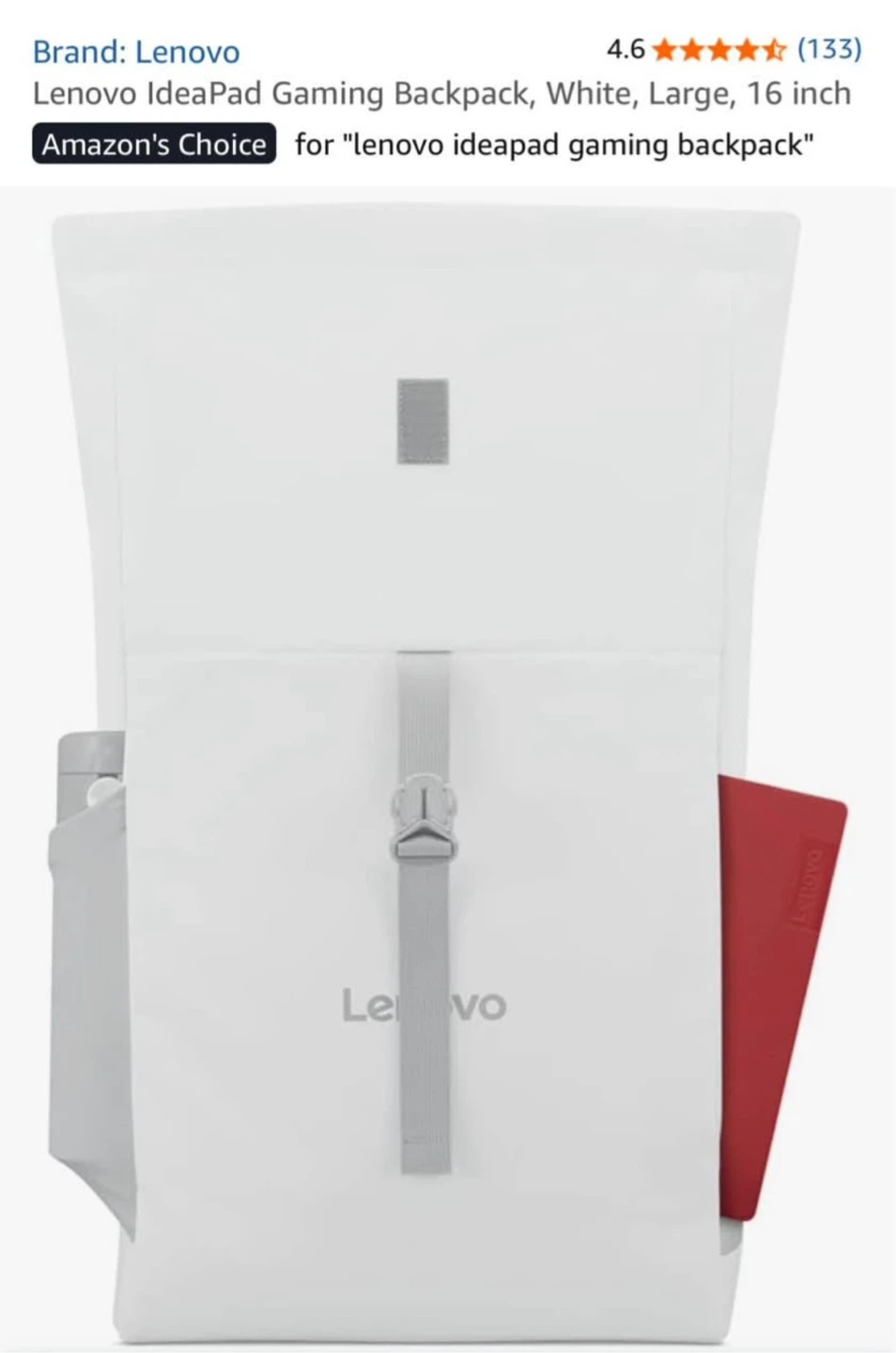 Lenovo IdeaPad Gaming Backpack - Black, Large - photo 4