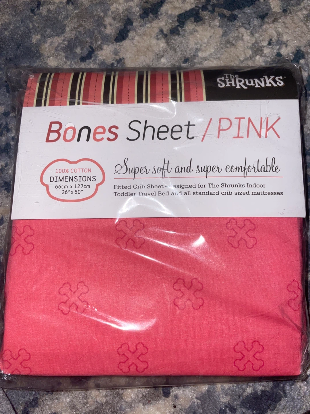 The Shrunks Bones Crib Sheet - Pink