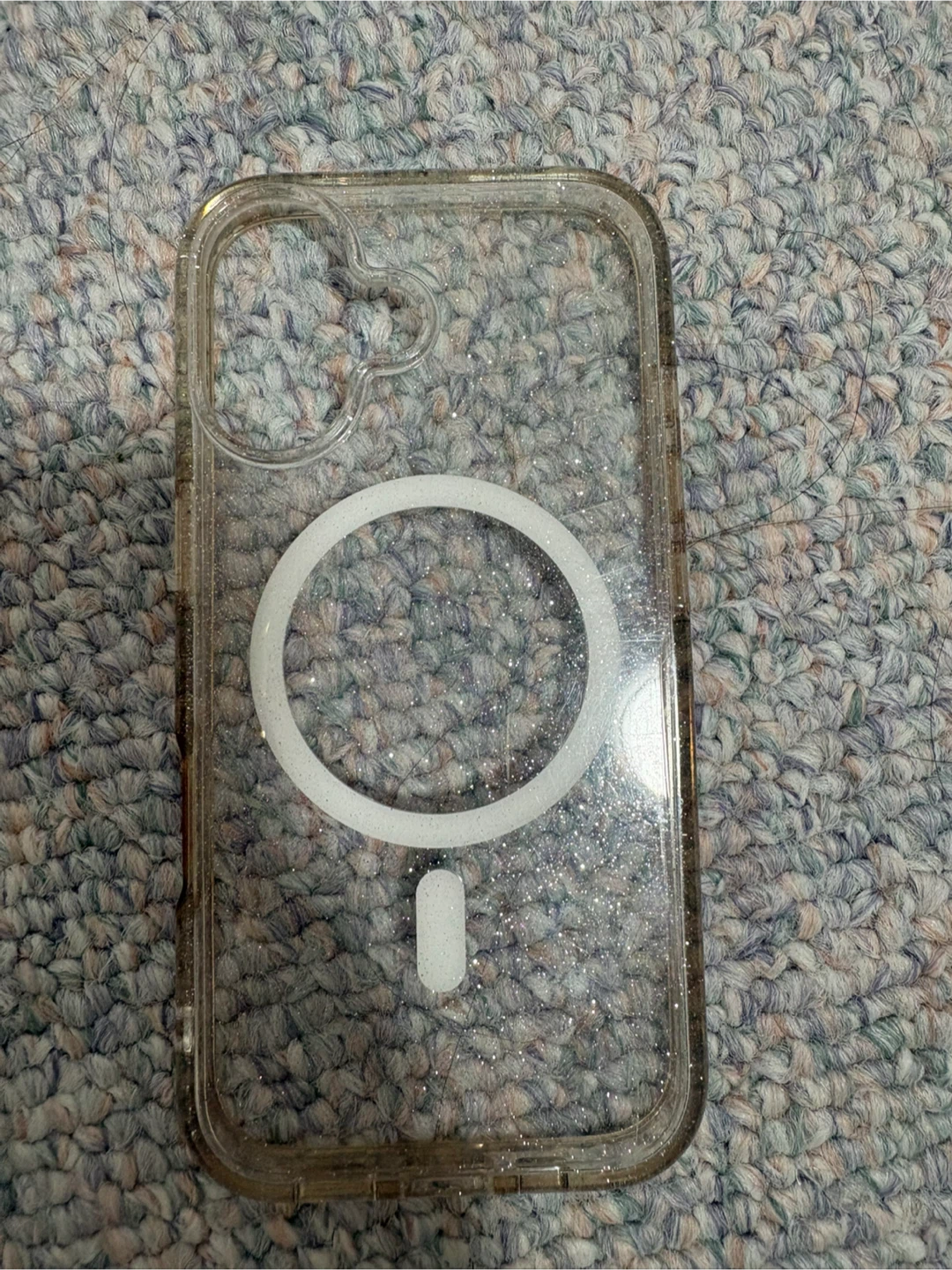 Clear Glitter Phone Case with MagSafe Ring