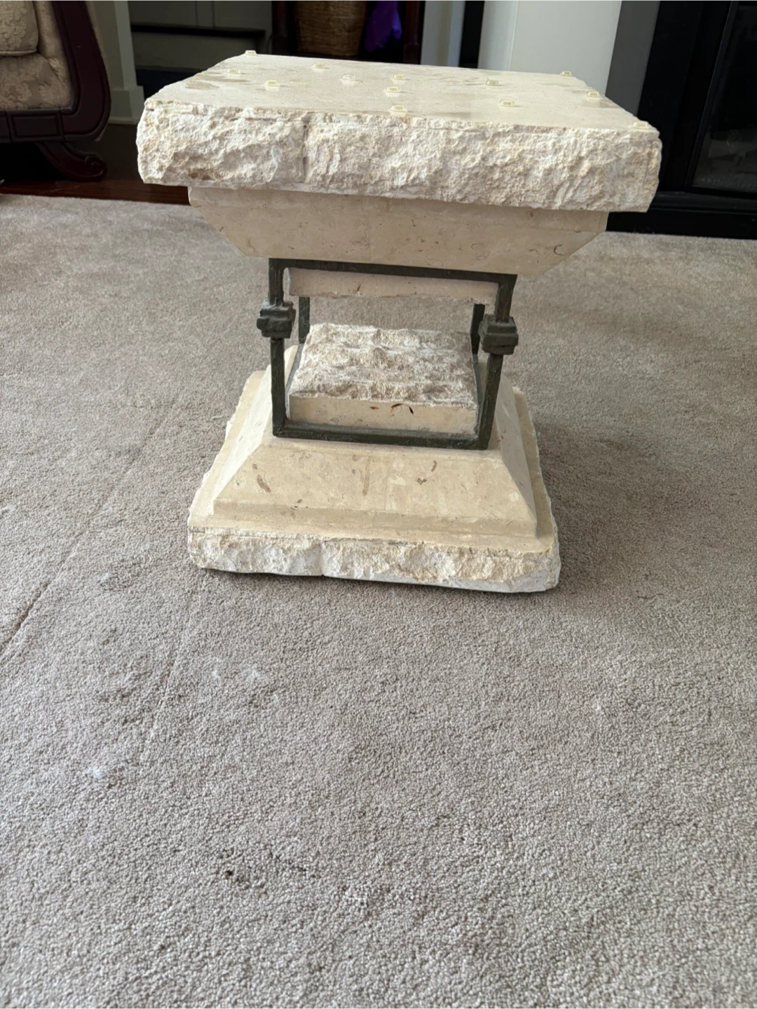Stone and Glass Coffee Table