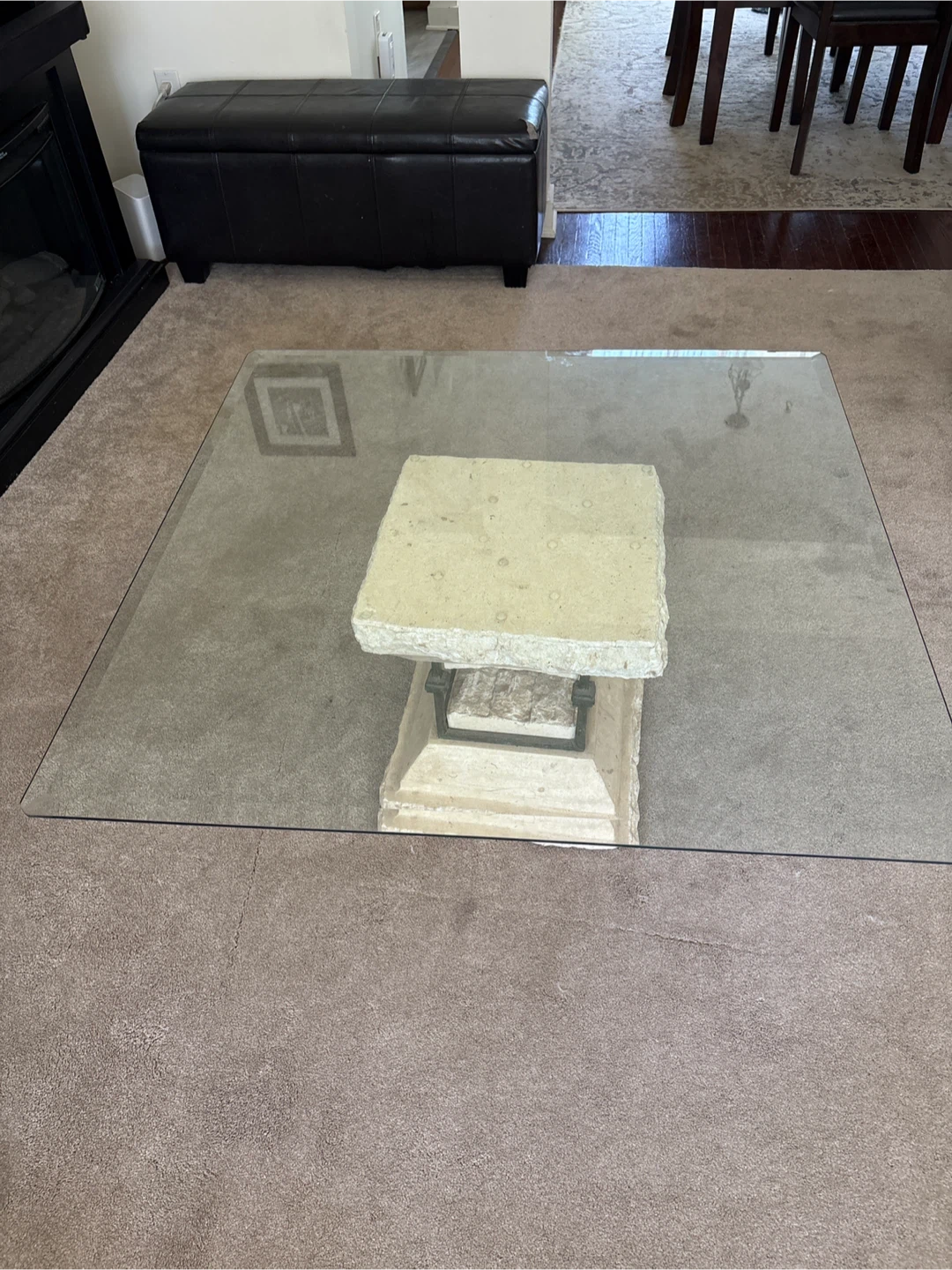 Stone and Glass Coffee Table - photo 2