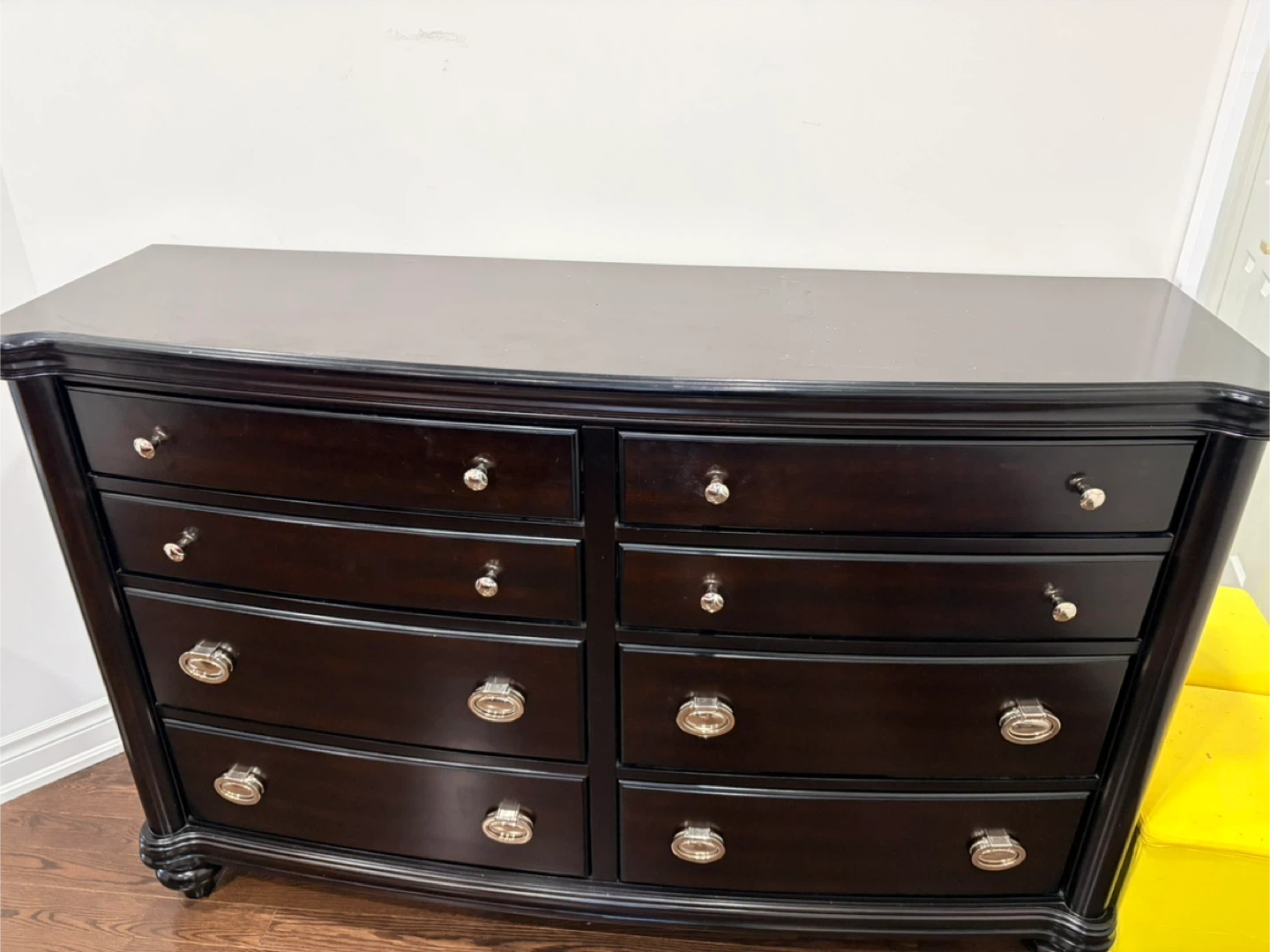Dark Brown Dresser with 8 Drawers