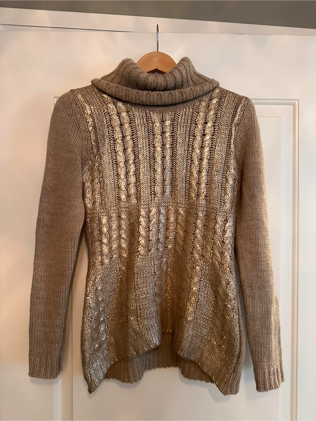 Beige and gold Turtleneck Sweater