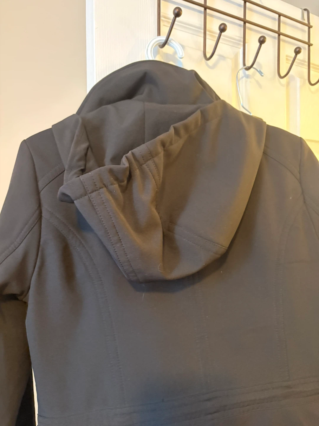Eliza J Black Softshell Hooded Jacket XS - photo 4